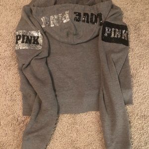 PINK sequin hoodie